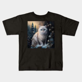 White British Shorthair Art Kids T-Shirt